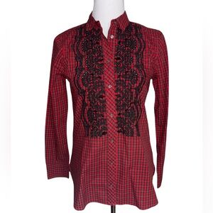 J. Crew Red and Black Plaid Blouse